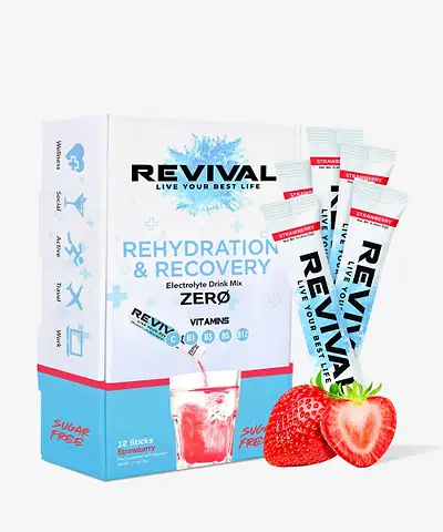 Revival Shots - Rehydration & Recovery ZERO Electrolyte Drink Strawberry