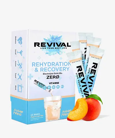Revival Shots - Rehydration & Recovery ZERO Electrolyte Drink Peach Iced Tea