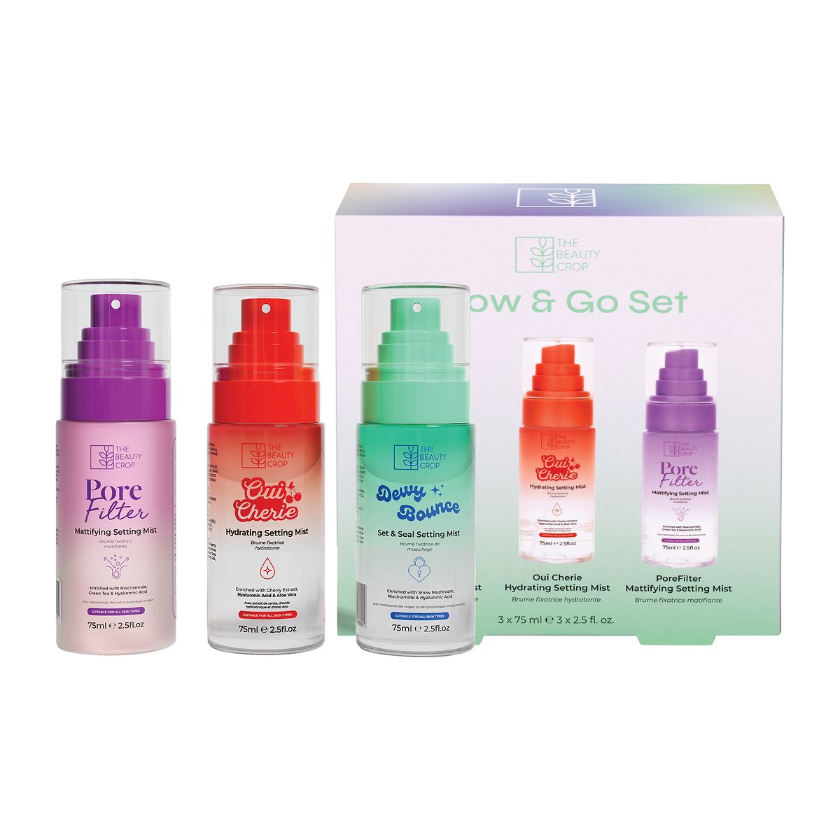 The Beauty Crop Glow & Go Set - Mini Mist Trio