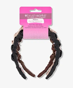 Brushworks Ribbon Zig Zag Headbands 3 Pack