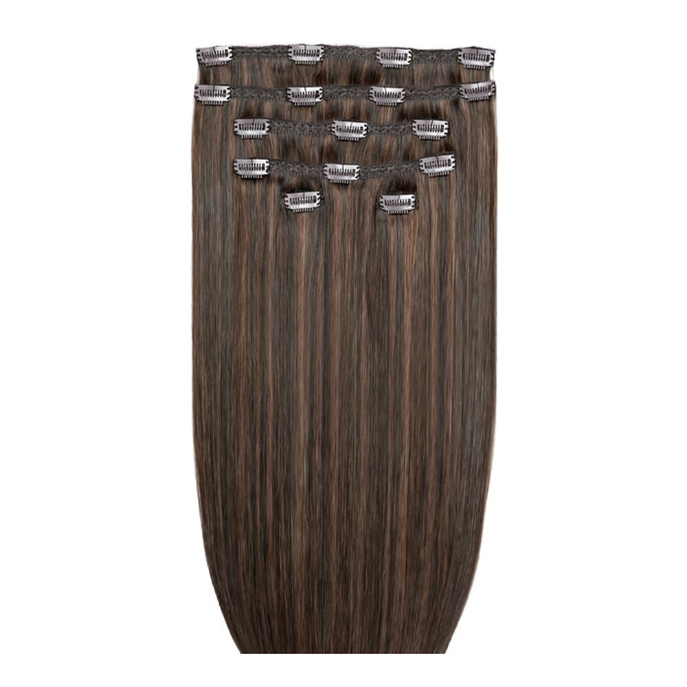 Beauty Works 18" Double Hair Set Clip-In Extensions Espresso Brown