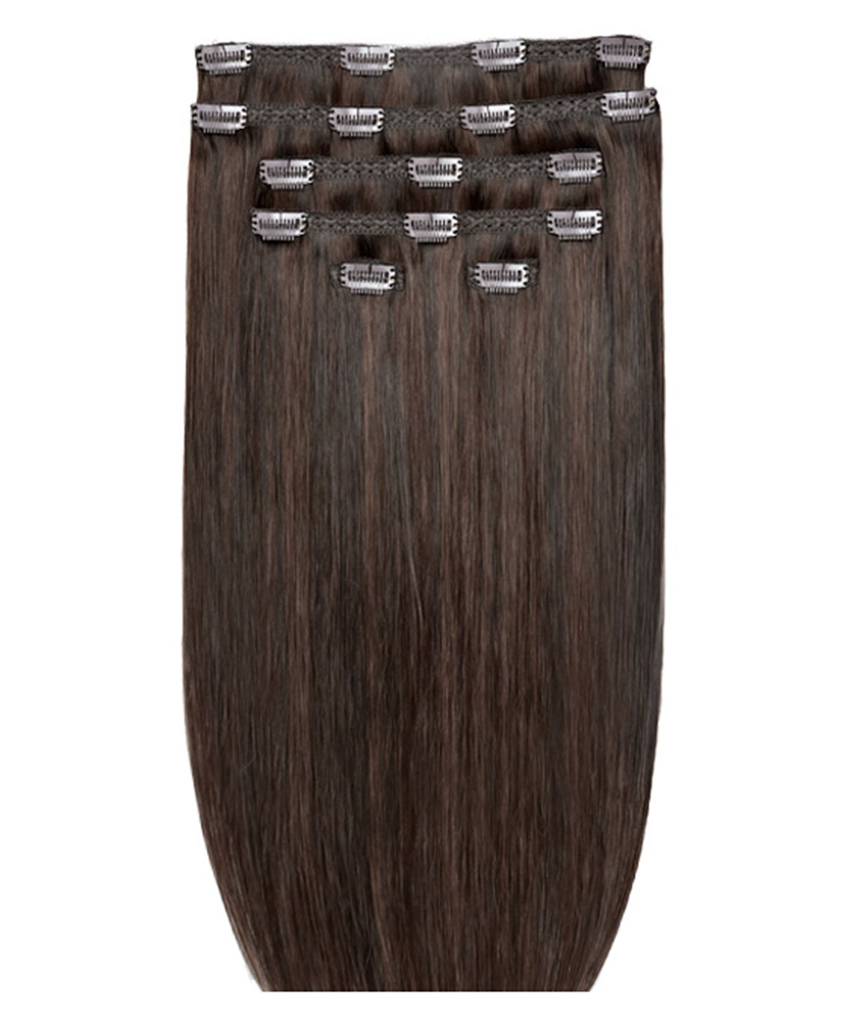 Beauty Works 18" Double Hair Set Clip-In Extensions Dark Chocolate