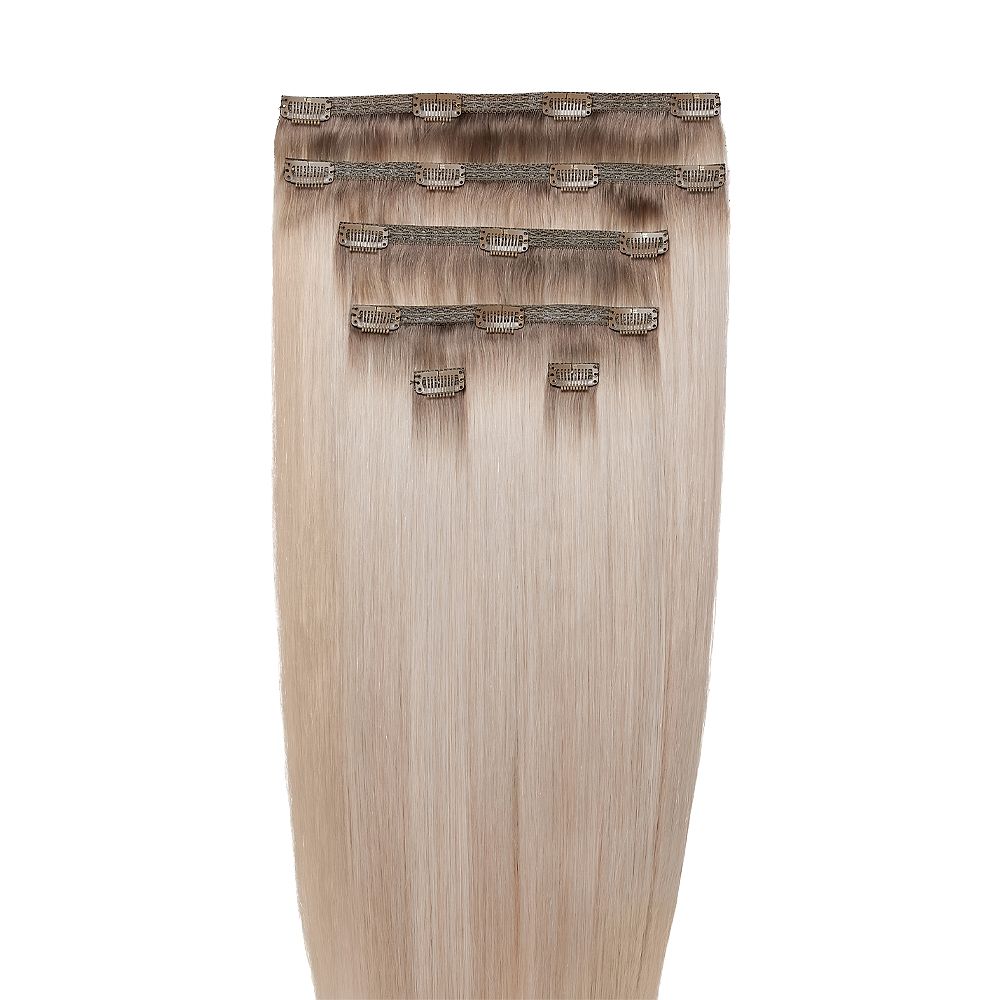 Beauty Works 18” Molly-Mae Double Hair Set Clip-In Extensions Glacier Blonde
