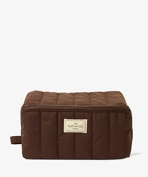 theflatlayco Marshmallow Flat Lay Makeup Box Bag - Espresso