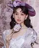 Flower Knows - Violet Strawberry Rococo Hand Mirror