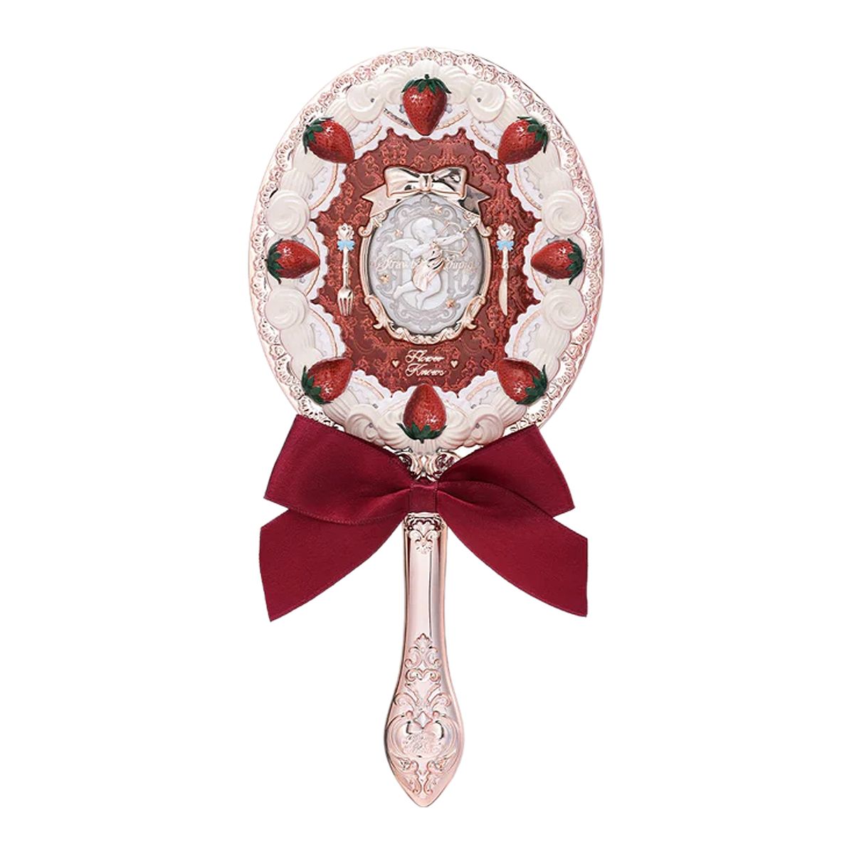 Flower Knows Strawberry Cupid Collection Hand Mirror Red Velvet