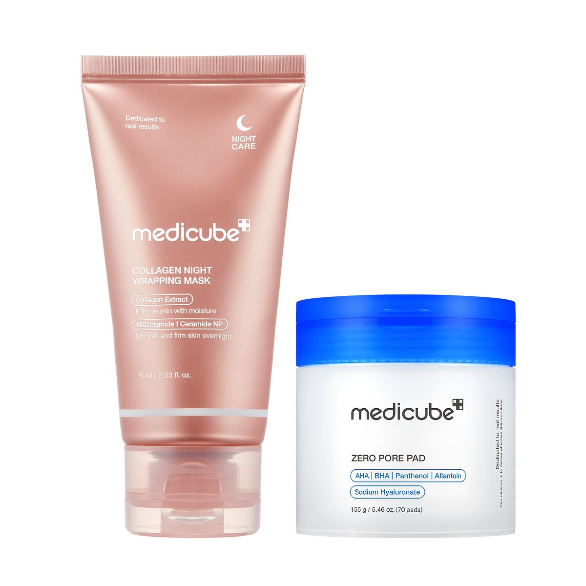 Medicube Zero Pore Pads 2.0 & Collagen Night Wrapping Mask Duo