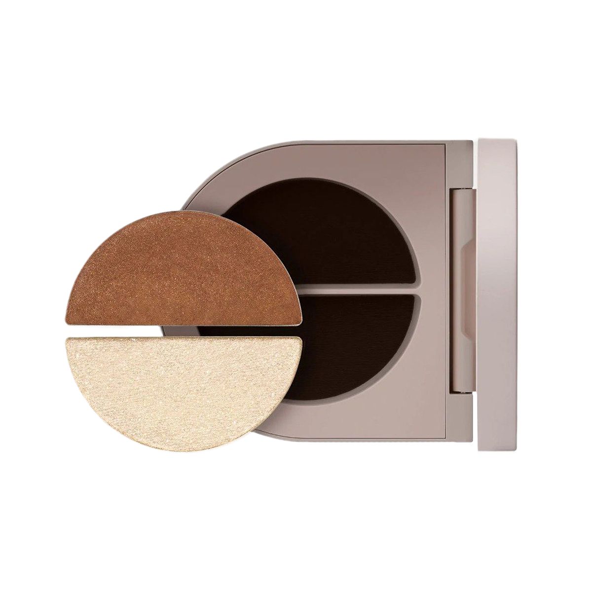 Rose Inc Satin & Shimmer Duet Eyeshadow Satin Cocoa | White Gold Shimmer